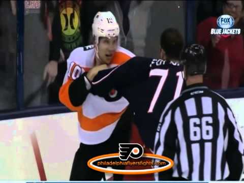 039  Dec 21, 2013 Brayden Schenn vs Nick Foligno Philadelphia Flyers vs Columbus Blue Jackets