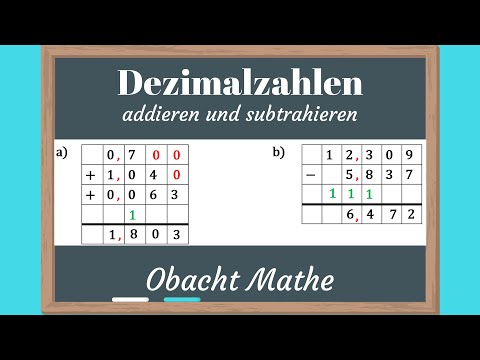 Dezimalzahlen addieren und subtrahieren | genial einfach & schnell erklärt | ObachtMathe