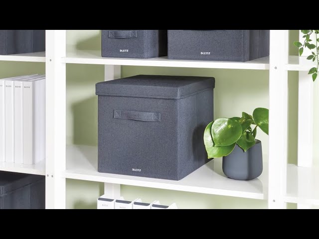 Caixa de armazenagem leitz tecido com tampa l duas peças cor cinza Caixa de armazenagem leitz tecido com tampa l duas peças cor cinza 61450089 - vídeo 1