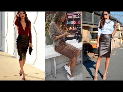 Tendencias moda 2020  mujer otoño invierno / COMO VESTIR ELEGANTE con falda de cuero / Fashion Love