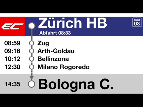 SBB FFS Ansagen/annunci » EuroCity Zürich HB — Bologna Centrale (2022) | SLBahnen