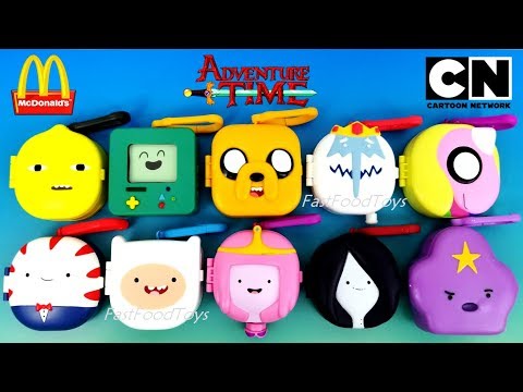 McDONALD'S CARTOON NETWORK ADVENTURE TIME HAPPY MEAL TOYS FULL WORLD SET CHARACTERS CARDS 2017 2018 Video