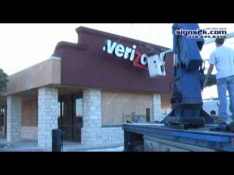 Hightech signs2k.com builds channel letters for Verizon Wireless