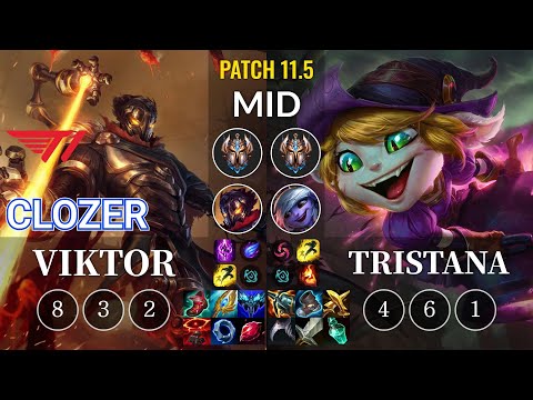 T1 Clozer Viktor vs Tristana Mid - KR Patch 11.5