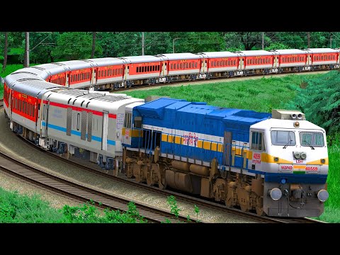 TRAIN CROSSING HIGH SPEED IN CURVED RAIL | BUMPY RAILROAD | Train Simulator | Railwork | NTG GAMING