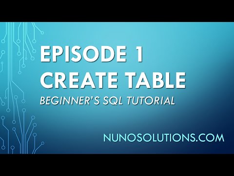 Sql Server Create Table Episode 1