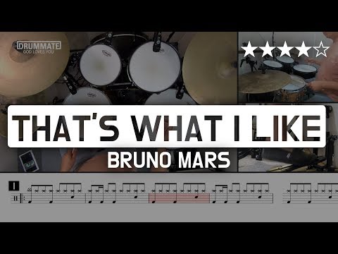 [Lv.13] That's What I Like - Bruno Mars (★★★★☆) Pop Drum Cover (Score, Lessons, Tutorial) | DRUMMATE