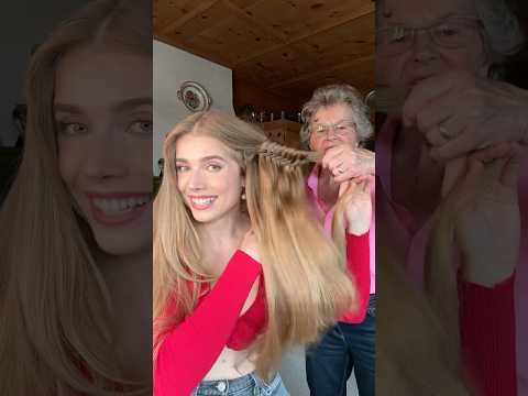 Wie krass gut sieht die Frisur aus? 💁🏼‍♀️Geht so leicht ✨ Omi wollt glaub, dass ich still bin..
