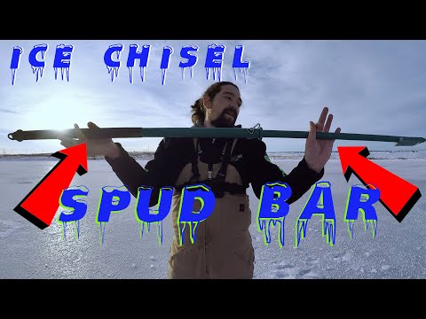 How To Use A Spud Bar / Ice Chisel / Ice Fishing SAFETY / Checking Ice Thickness!