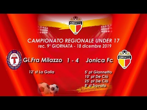 Gi.Fra Milazzo - Jonica Fc 1-4. Campionato Regionale under 17  recupero 9° giornata