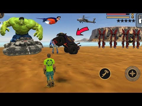 Vegas Crime Simulator (Monster Truck Hits Blue Robot Car On Sea) Vegas Hero - Android Gameplay HD