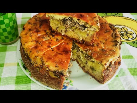 ЗАЛИВНОЙ ПИРОГ С ЗЕЛЕНЬЮ И РЫБНЫМИ КОНСЕРВАМИ | JELLY PIE #ккофе