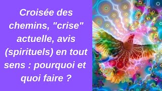 Croisée des chemins, &quot;crise&quot; actuelle, avis (spirituels) en tout sens : Pourquoi et quoi faire ?