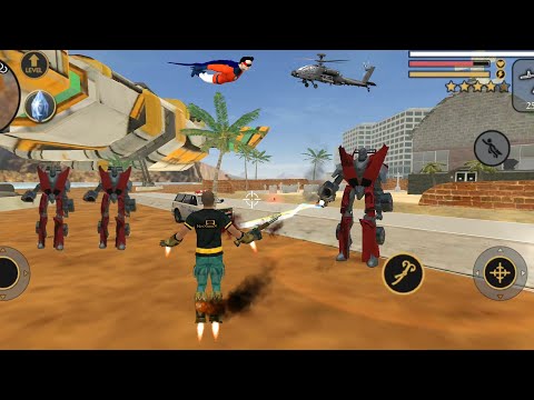Vegas Crime Simulator (Vegas Hero Fight Car Robot) Big Robot Car Attack Hero Electric - Gameplay HD