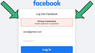 Fix wrong credentials invalid username or password facebook login error