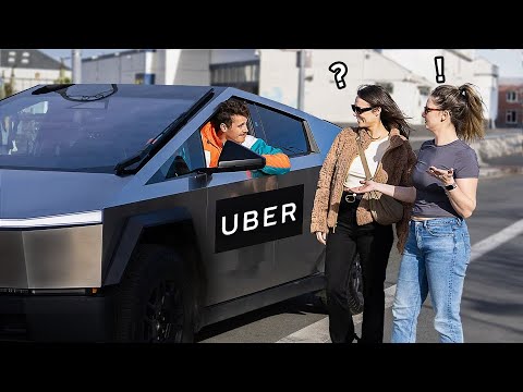 Picking Up Uber Riders In A CyberTruck!!