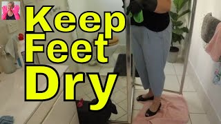 Clean the SHOWER without getting your feet wet - Keep shoes on when cleaning!