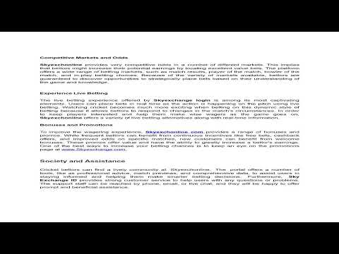 Improve your wagering experience by using Skyexchange ID and Skyexchonline