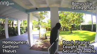 Thieves Confronted By Homeowners | Porch Pirates Caught On Ring Security Camera