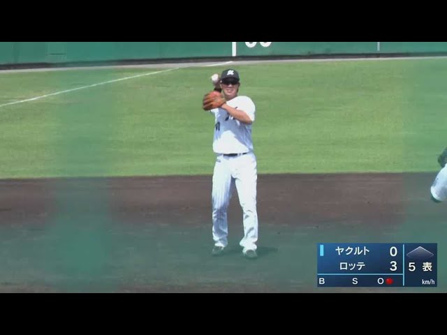 【ファーム】マリーンズ・福田光 3塁線の強い当たりを好捕!! 2021/5/29 M-S(ファーム)