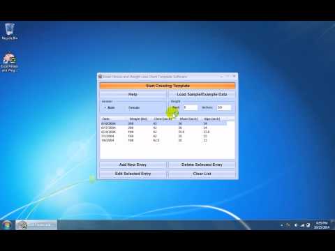 Excel Fitness and Weight Loss Chart Template Software