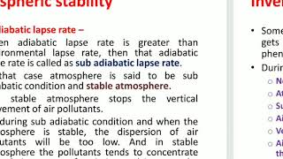 Meteorological parameters and plume behaviour