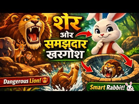 🦁 Sher aur Samajhdar Khargosh | Hindi Moral Story | Jungle Ki Kahani