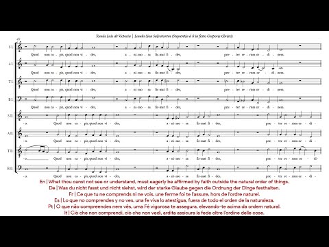 Tomás Luis de Victoria | Lauda Sion Salvatorem [á 8; Ensemble Plus Ultra]