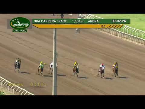Hipódromo Monterrico - 3ra Carrera 09 Febrero 26