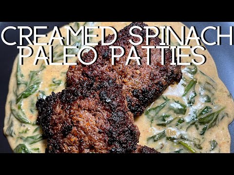 Creamed Spinach & Paleo Patties - Quick KETO meal