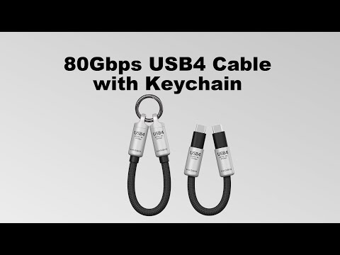 Hagibis USB4 Cable Portable Keychain Short Type-C Cable Lanyard  240W 80Gbps 8K60Hz