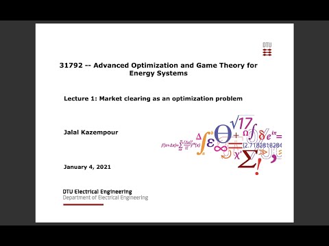 Lecture 1: Market clearing as an optimization problem