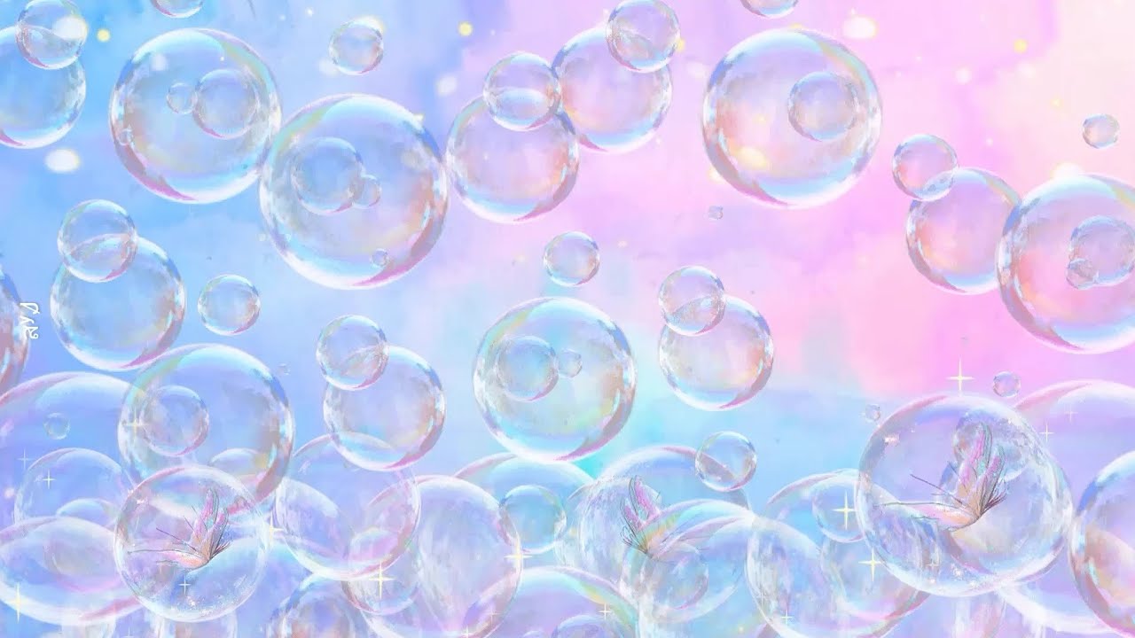 Fondo de video movimiento - burbujas, colores pasteles