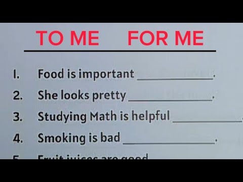 English Grammar Exercise - TO ME | FOR ME | when do you use it?