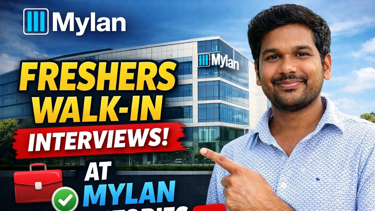 Freshers Walk-In at Mylan Laboratories 🚀 | Pharma Jobs 2026 | No Experience Required