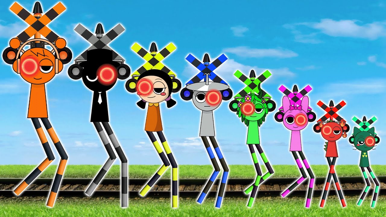 【 踏切アニメ 】キャラクターを見つける🐹🐸🐰Sprunki Incredibox as Fumikiri Railroad Crossings Meme