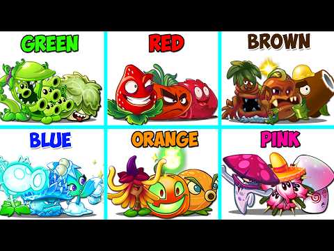 PVZ 2 - Random 16 Team Colorful Plants Battlez - Who Will Win?