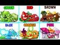 PVZ 2 - Random 16 Team Colorful Plants Battlez - Who Will Win?