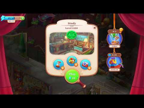 Manor Matters 3350 Study HD Vanishing Letters Mode | scissors, snake, letters, pipe, keys, pistol