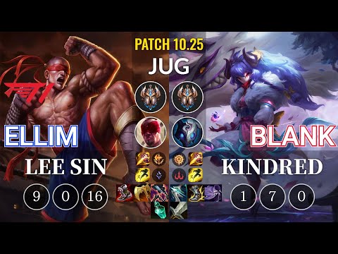 T1 Ellim Lee Sin vs Blank Kindred Jungle - KR Patch 10.25