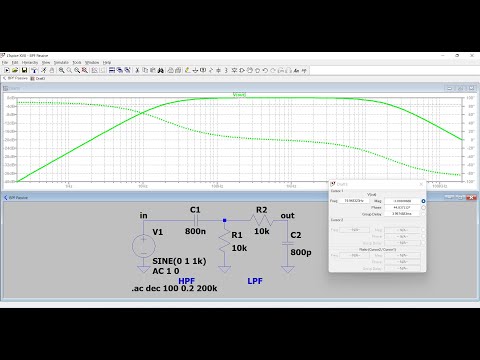 LTSpice Simulation Passive RC component Band Pass Filter Frequency Phase Amplitude #ltspice #filter