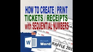 Raffle Tickets Sequential Numbering in MS Word