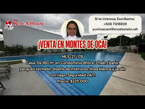 Venta Montes de Oca Casa Amueblada Modelo N°1 en Condominio Bhora