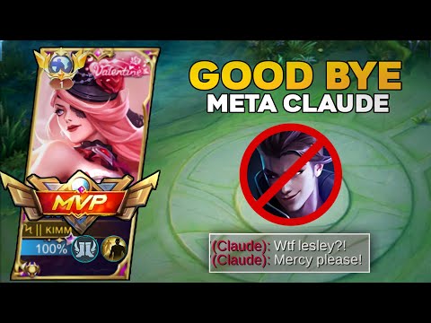 GOOD BYE META CLAUDE🔥 THIS IS HOW TO COUNTER CLAUDE WITH LESLEY!! LESLEY BEST BUILD & EMBLEM ~MLBB