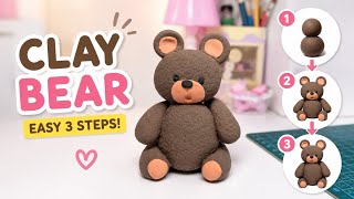 🐻✨ How to Make a Cute Clay Bear | Easy DIY for Beginners! #clayart #doll 