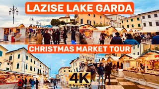 [4K] 🇮🇹 MOST BEAUTIFUL CHRISTMAS MARKETS IN LAKE GARDA  ITALY - LAZISE