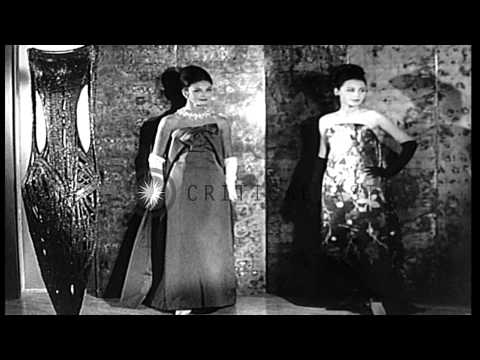 The first major fashion show in Paris featuring creations by Pierre Balmain HD Stock Footage
