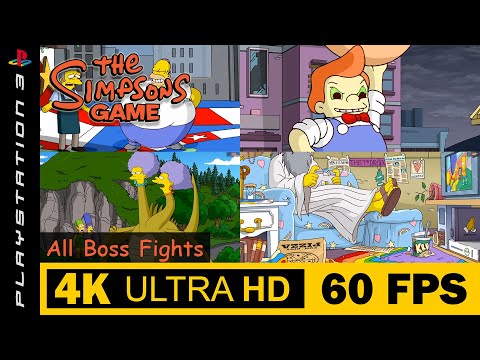 All Boss Fights | The Simpsons Game | Walkthrough, No Commentary, PS3