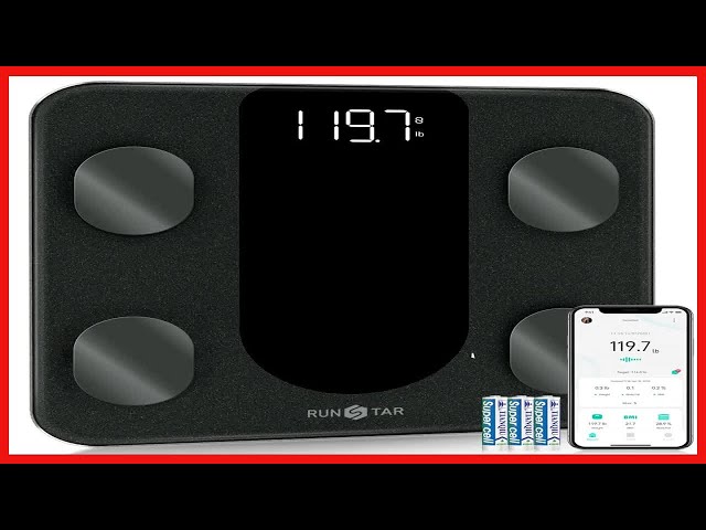 Vídeo relacionado con Runstar Báscula de Baño Digital Inteligente con App - Análisis de 13 Composición Corporal (Grasa, Músculo, IMC, Agua) y Alta Precisión hasta 180kg para Hombres y Mujeres