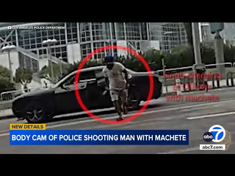 LAPD bodycam video shows man’s machete rampage before deadly shooting